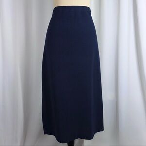 Navy A-Line Midi Skirt